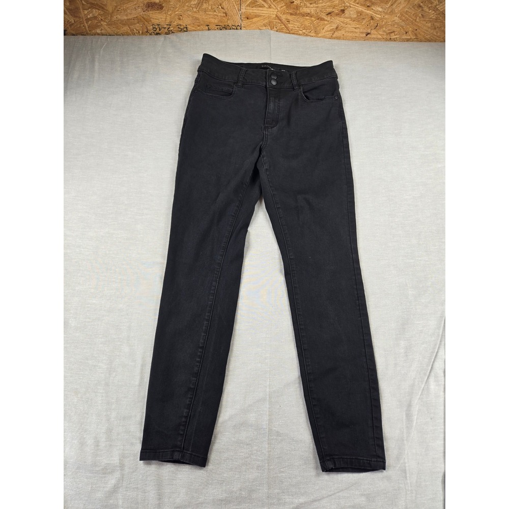 Tahari Womens Black Skinny Jeans Size 8/27 Double Button Stretch Denim Pants